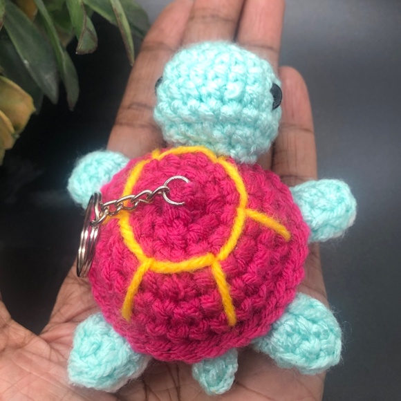 Hand Crochet  Sea Turtle  Amigurumi Keychain Bag Accessories - Picture 7 of 16